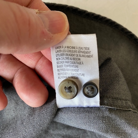 Black Brown 1826 Men's Gray‎ Denim Button Up Long Sleeve Shirt Size Large - Picture 6 of 10